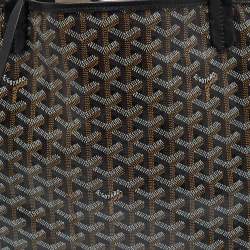 Pre Owned Goyard Black Goyardine Coated Canvas and Leather Saint Louis GM Tote