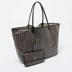 Pre Owned Goyard Black Goyardine Coated Canvas and Leather Saint Louis GM Tote