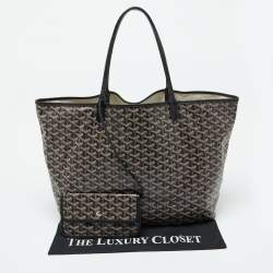 Pre Owned Goyard Black Goyardine Coated Canvas and Leather Saint Louis GM Tote