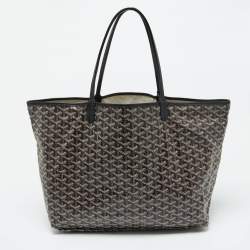 Pre Owned Goyard Black Goyardine Coated Canvas and Leather Saint Louis GM Tote