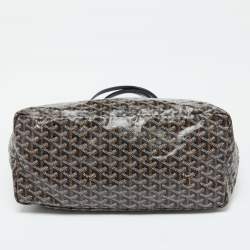 Pre Owned Goyard Black Goyardine Coated Canvas and Leather Saint Louis GM Tote