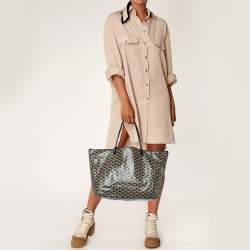 Pre Owned Goyard Black Goyardine Coated Canvas and Leather Saint Louis GM Tote