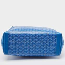 Pre Owned Goyard Blue Goyardine Coated Canvas and Leather Bellechasse PM Tote