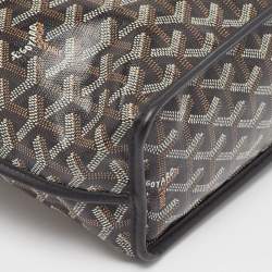 Pre Owned Goyard Black Goyardine Coated Canvas Mini Reversible Anjou Tote