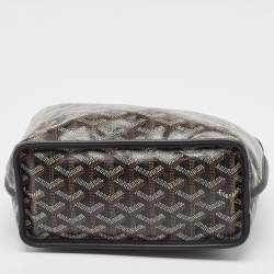 Pre Owned Goyard Black Goyardine Coated Canvas Mini Reversible Anjou Tote