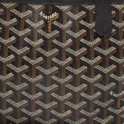 Pre Owned Goyard Black Goyardine Coated Canvas Mini Reversible Anjou Tote