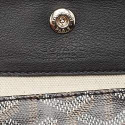 Pre Owned Goyard Black Goyardine Coated Canvas Mini Reversible Anjou Tote