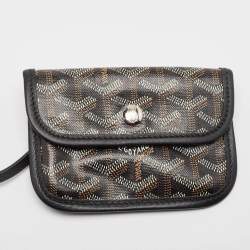 Pre Owned Goyard Black Goyardine Coated Canvas Mini Reversible Anjou Tote