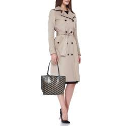 Pre Owned Goyard Black Goyardine Coated Canvas Mini Reversible Anjou Tote