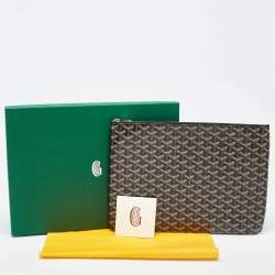 Goyard Black Goyardine Coated Canvas and Leather Senat MGM Pouch