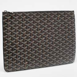 Goyard Black Goyardine Coated Canvas and Leather Senat MGM Pouch