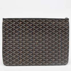 Goyard Black Goyardine Coated Canvas and Leather Senat MGM Pouch