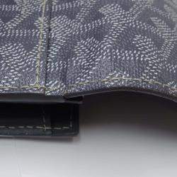 Pre Owned Goyard Grey Goyardine Canvas Varenne Flap Wallet