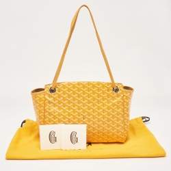 Goyard Mustard Goyardine Coated Canvas and Leather Rouette PM Bag