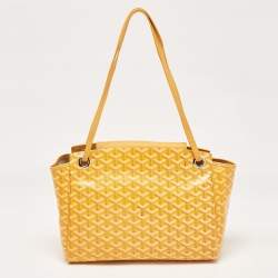 Goyard Mustard Goyardine Coated Canvas and Leather Rouette PM Bag
