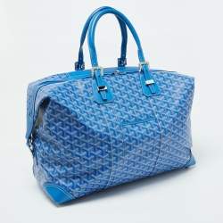 Goyard Blue Goyardine Canvas Bowling 45 Bag