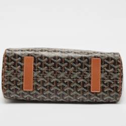 Pre Owned Goyard Brown Goyardine Coated Canvas and Leather Rouette PM Bag