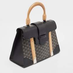 Goyard Black Goyardine Coated Canvas and Leather Saigon MM Top Handle Bag