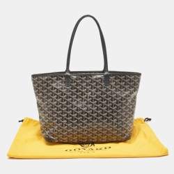 Pre Owned Goyard Black Goyardine Coated Canvas and Leather Artois PM Tote