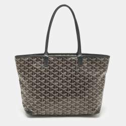 Pre Owned Goyard Black Goyardine Coated Canvas and Leather Artois PM Tote