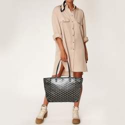 Pre Owned Goyard Black Goyardine Coated Canvas and Leather Artois PM Tote