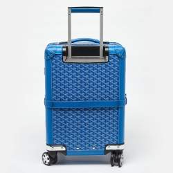Goyard Blue Goyardine Coated Canvas and Leather Bourget PM Trolley