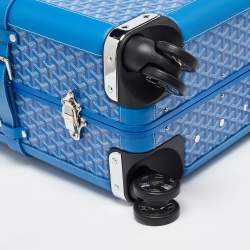 Goyard Blue Goyardine Coated Canvas and Leather Bourget PM Trolley
