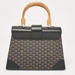 Goyard Black Goyardine Coated Canvas Saigon MM Top Handle Bag