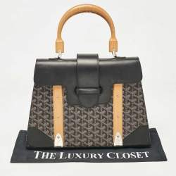 Goyard Black Goyardine Coated Canvas Saigon MM Top Handle Bag