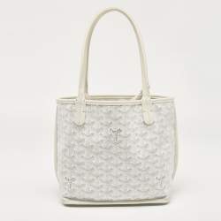 Goyard White Goyardine Coated Canvas Mini Reversible Anjou Tote