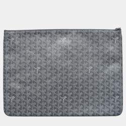 Goyard Grey Coated Canvas Senat GM Clutch Bag 