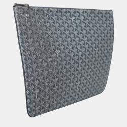 Goyard Grey Coated Canvas Senat GM Clutch Bag 