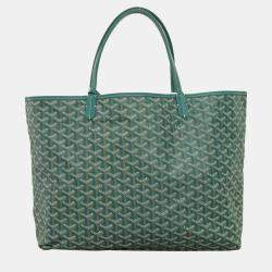 Pre Owned Goyard Green Canvas St. Louis GM Tote Bag 