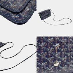 Goyard Leather Navy Brown White Shoulder Bag