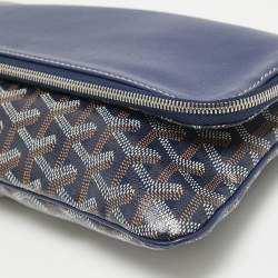 Goyard Blue Goyardine Coated Canvas Sainte Marie Clutch