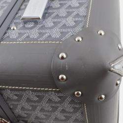 Goyard Gray Bourget PM Suitcase Luggage Trolley Bag