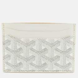 Goyard White Goyardine Coated Canvas and Leather Saint Sulpice Card Holder