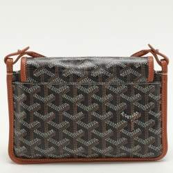 Pre Owned Goyard Brown Goyardine Coated Canvas Plumet Crossbody Bag
