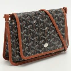 Pre Owned Goyard Brown Goyardine Coated Canvas Plumet Crossbody Bag