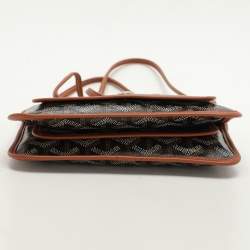 Pre Owned Goyard Brown Goyardine Coated Canvas Plumet Crossbody Bag