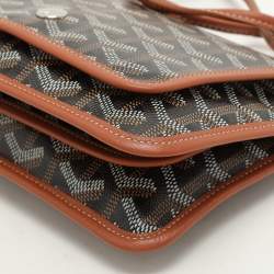Pre Owned Goyard Brown Goyardine Coated Canvas Plumet Crossbody Bag