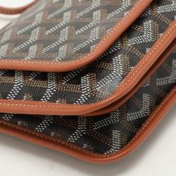 Pre Owned Goyard Brown Goyardine Coated Canvas Plumet Crossbody Bag