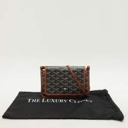 Pre Owned Goyard Brown Goyardine Coated Canvas Plumet Crossbody Bag