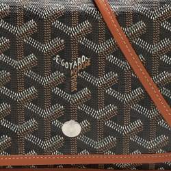 Pre Owned Goyard Brown Goyardine Coated Canvas Plumet Crossbody Bag