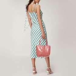 Goyard Red Goyardine Coated Canvas and Leather Anjou Mini Reversible Bag