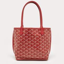 Goyard Red Goyardine Coated Canvas and Leather Anjou Mini Reversible Bag