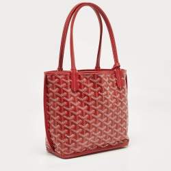 Goyard Red Goyardine Coated Canvas and Leather Anjou Mini Reversible Bag
