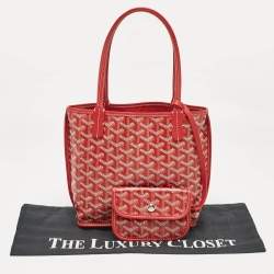Goyard Red Goyardine Coated Canvas and Leather Anjou Mini Reversible Bag
