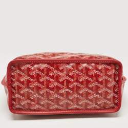 Goyard Red Goyardine Coated Canvas and Leather Anjou Mini Reversible Bag