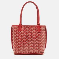 Goyard Red Goyardine Coated Canvas and Leather Anjou Mini Reversible Bag